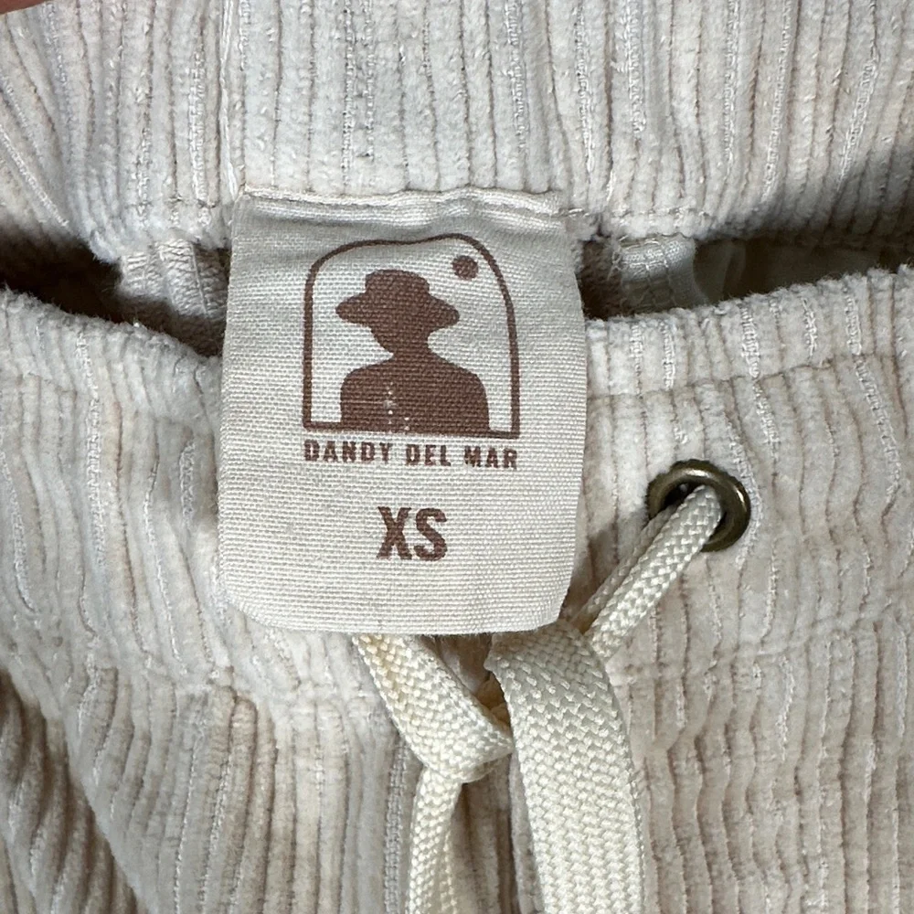 Dandy Del Mar XS Cotton Drawstring Corduroy Pants Beige Made in Italy